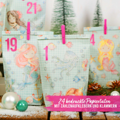 Adventskalender MEERJUNGFRAU - Tüten-Set zum Befüllen
