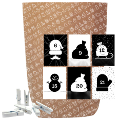Adventskalender Set zum Befüllen X-MAS ICON BLACK & WHITE