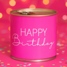 Cancake – Kuchen in der Dose „Happy Birthday“ - neon pink