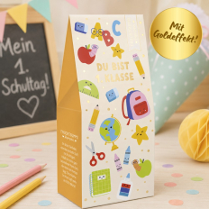 Fruchtgummi Herzen zur Einschulung „Du bist 1. Klasse“