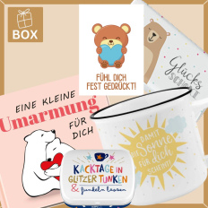 Geschenkbox Aufmunterung – Fühl dich fest gedrückt! (Set 2)