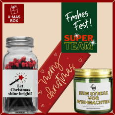 Geschenkbox Weihnachten – Mitarbeitergeschenk „Super Team“ (Set 1)