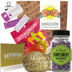 Geschenktüte Mitarbeitergeschenk „Dankeschön für die gute Zusammenarbeit“ (Set 1)