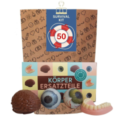 Lustiges Geschenk zum 50. Geburtstag „Survival Kit“ (Set 1)
