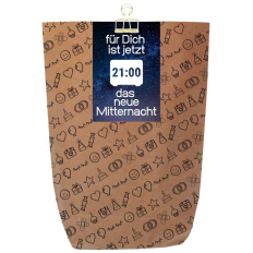 Geschenktüte 21:00 DAS NEUE MITTERNACHT - zum Befüllen