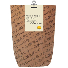 Geschenktüte Freundschaft  „Wir haben es gut. Denn wir haben uns“ – zum Befüllen
