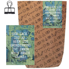 Geschenktüte + Grußkarte – Lustige Geschenkverpackung „Der Lack ist ab“