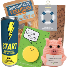 Geschenktüte Onboarding – Geschenk zum neuen Job „Survival Kit“ (Set 5)