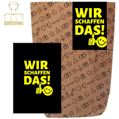 Geschenktüte + Grußkarte Motivationsgeschenk „Wir schaffen das!“ 
