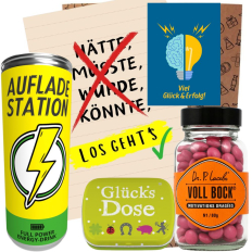 Geschenktüte „Viel Glück & Erfolg“ – Geschenk zur Prüfung oder zum Jobstart (Set 1)