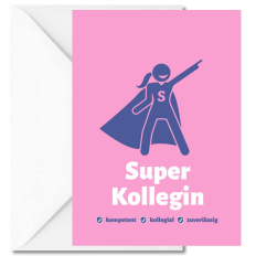 Personalisierbare Grußkarte „Super Kollegin“