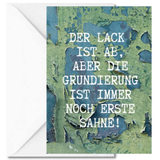 Personalisierbare lustige Geburtstagskarte „Der Lack ist ab“