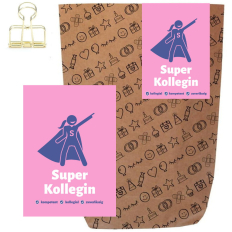 Geschenktüte + Grußkarte „Super Kollegin“ – zum Befüllen