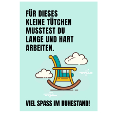 Minicard „Viel Spaß im Ruhestand!“