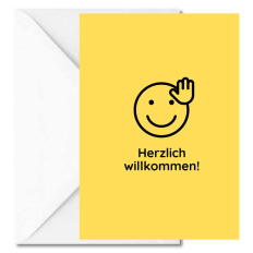 Personalisierbare Grußkarte fürs Onboarding „Herzlich Willkommen!“