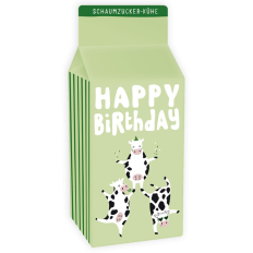 Schaumzucker-Kühe „Happy Birthday“ - New
