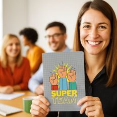 Notizheft für Mitarbeiter – Teamgeschenk „Super Team“