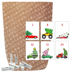 Adventskalender Set zum Befüllen X-MAS ICON BAUMTRANSPORT