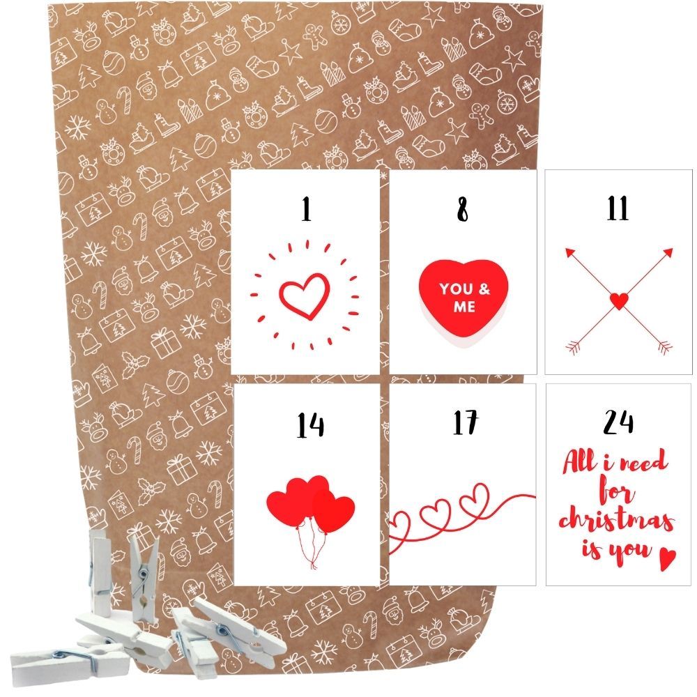 Adventskalender Tütenset Herzen
