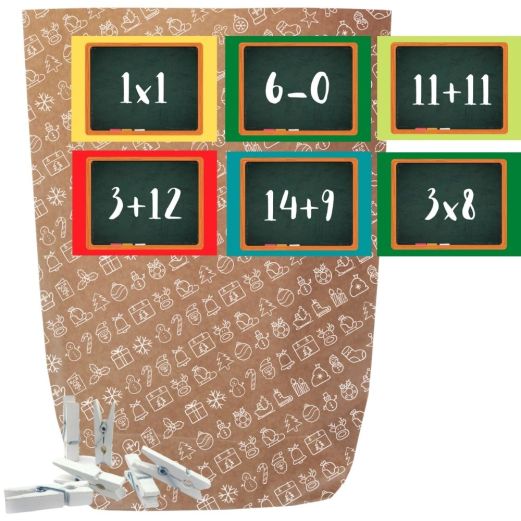 Adventskalender-Tüten Rechenaufgaben