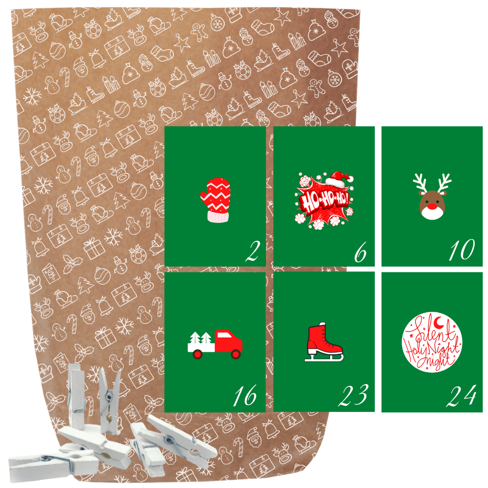 Adventskalender Tütenset Rot-Grün